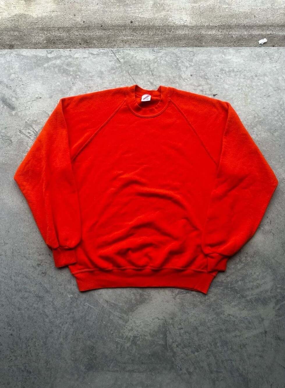 Jerzees Vintage Blank Sweatshirt Size XL Orange Raglan Pullover USA